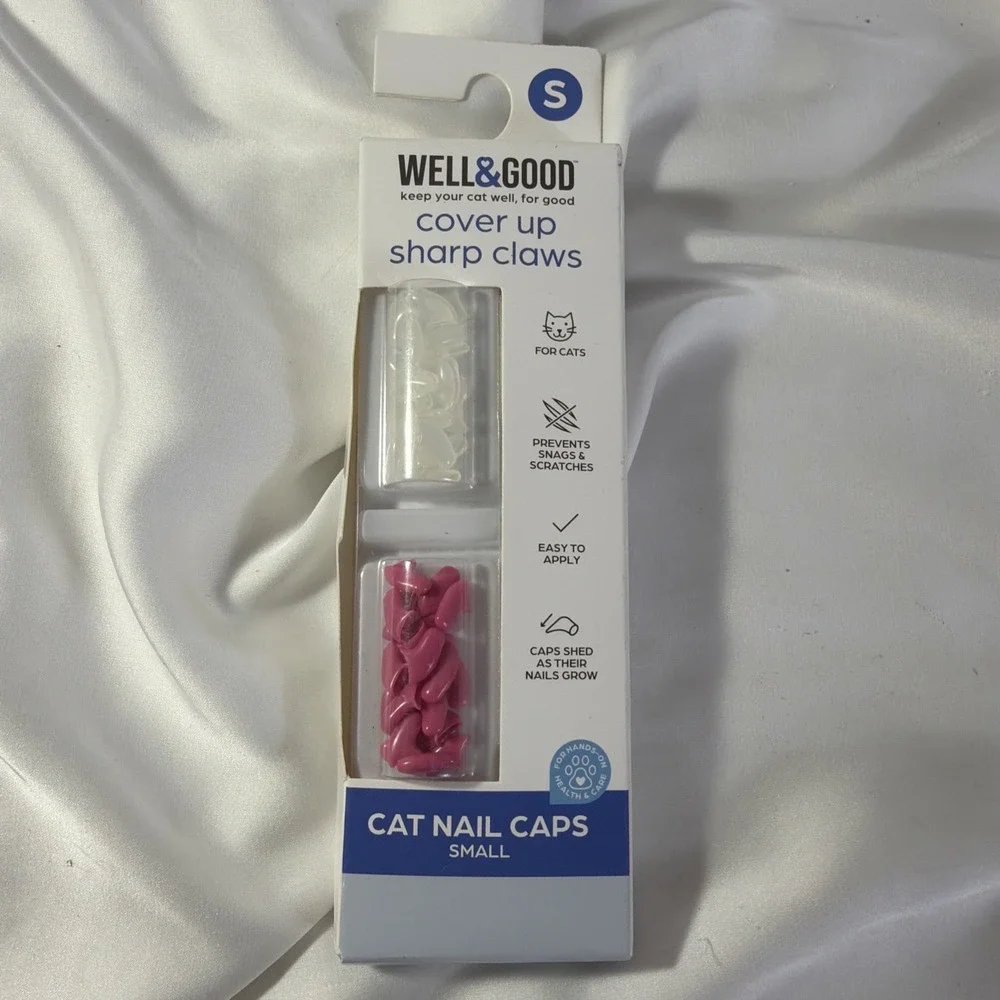 Cat Nail Caps Sharp Claw‎ Covers Pink and Clear Size Small New